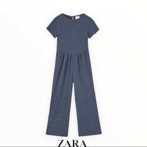 Zara Kids Textured Culotte Jumpsuit